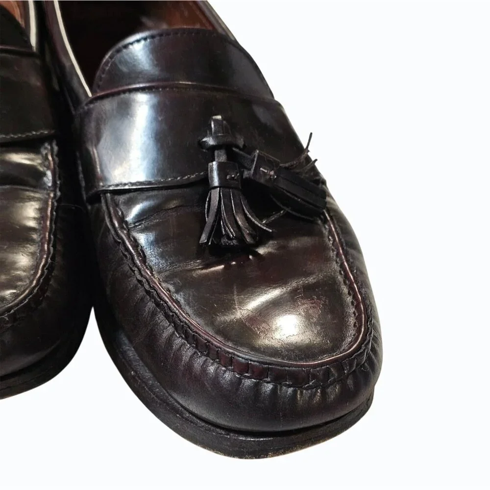 Allen Edmonds Stowe Burgundy Leather Tassel Loafers Men’s 12 Narrow (B) READ